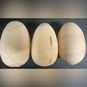 Paintable Wooden Easter Eggs DIY, Easter Arts&Crafts ,3 Large Solid wood eggs